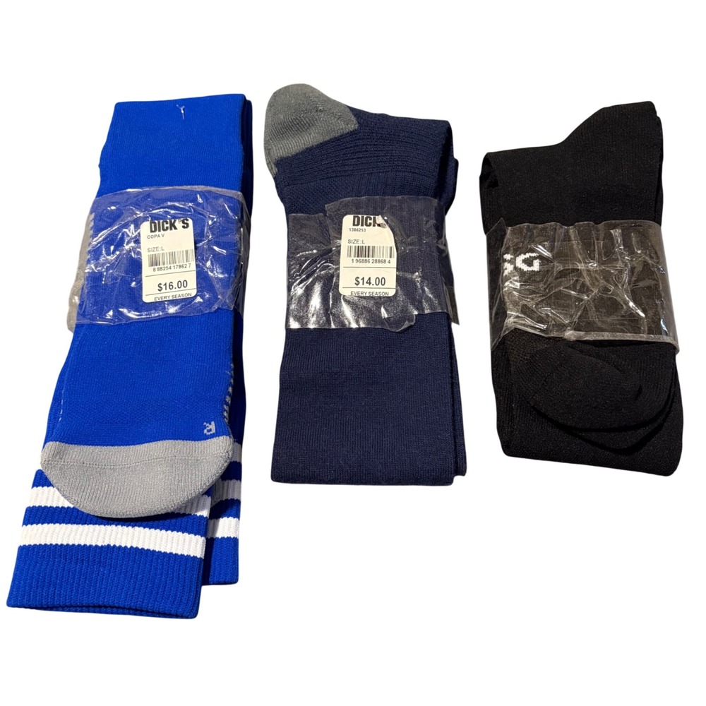 Lot 3 Under Armour Dicks Athletic Socks Mens Large Multi Color 3 Pair Bundle NEW